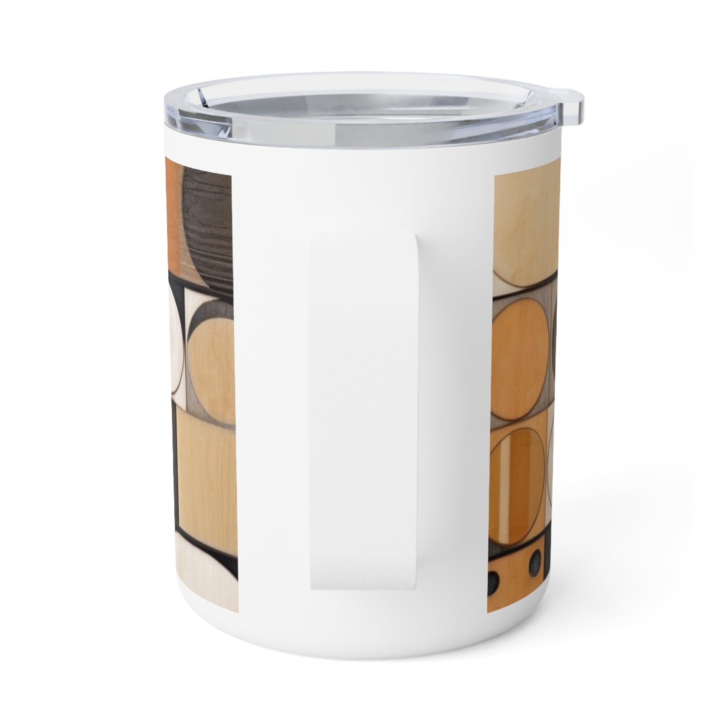 Mosaic Symmetry: Insulated Coffee Mug with Geometric Elegance