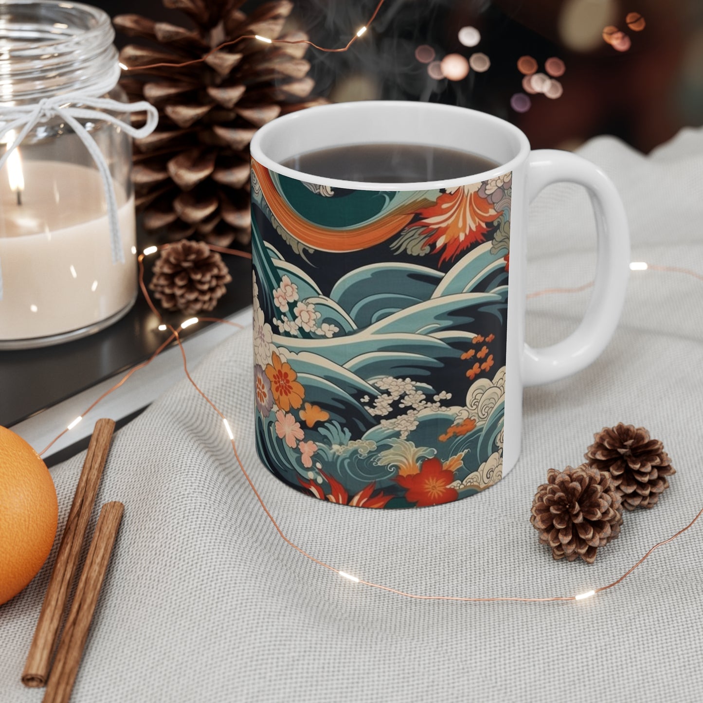 Ceramic Mug: Samurai-Inspired Style - Channel the Spirit of the Warriors with Our Kimono Mug