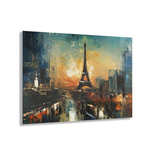 Acrylic Prints with Paris Skyline: A Brush Stroke of Midnight Charm