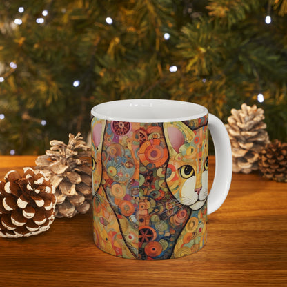 Elegant Art Nouveau: Ceramic Mug Inspired by Gustav Klimt
