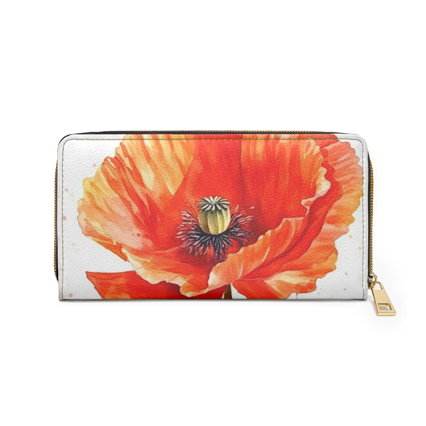 Watercolor Poppy Garden Zipper Wallet: Unleash the Beauty of Nature