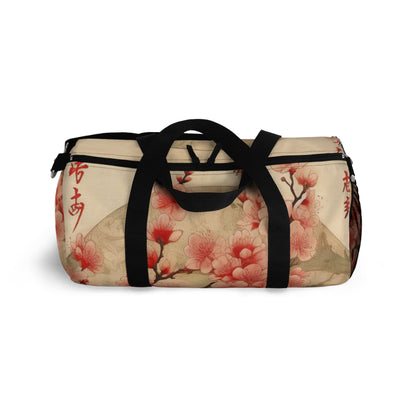 Whimsical Blossom Dreams: Duffel Bag with Delightful Flower Drawings and Cherry Blossoms