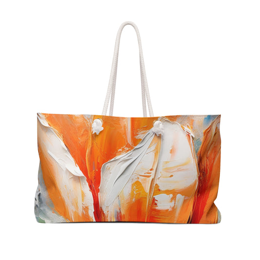 Weekender Bag with Vibrant Orange Tulip: Embrace the Beauty of Nature