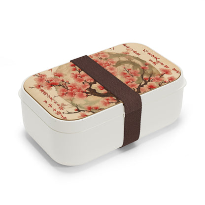 Whimsical Blossom Dreams: Bento Box with Delightful Flower Drawings and Cherry Blossoms