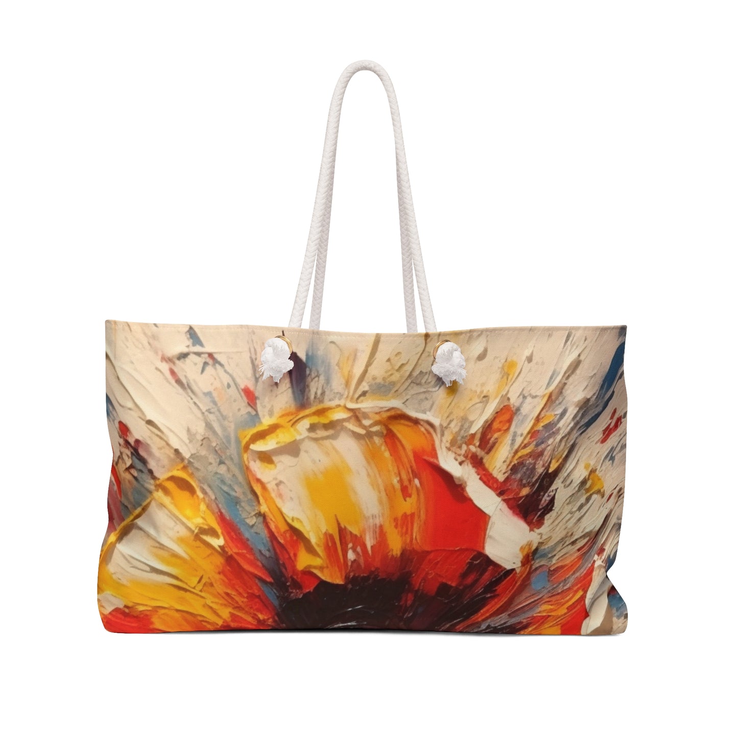 Poppy Symphony: Weekender Bag with Abstract Floral Artwork