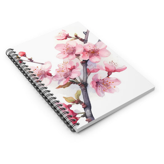 Blossoming Serenity: Watercolor Cherry Blossom Spiral Notebook