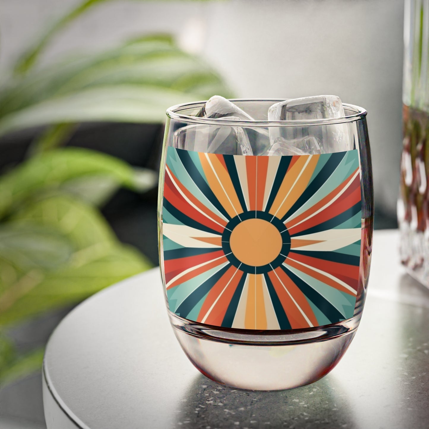 Midcentury Modern Starburst Candy Colored Whiskey Glasses