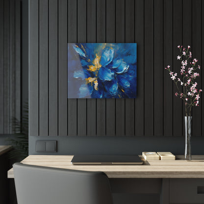 Abstract Wallpaper Acrylic Prints: Immersive Floral Beauty with Blue Orchid Motif