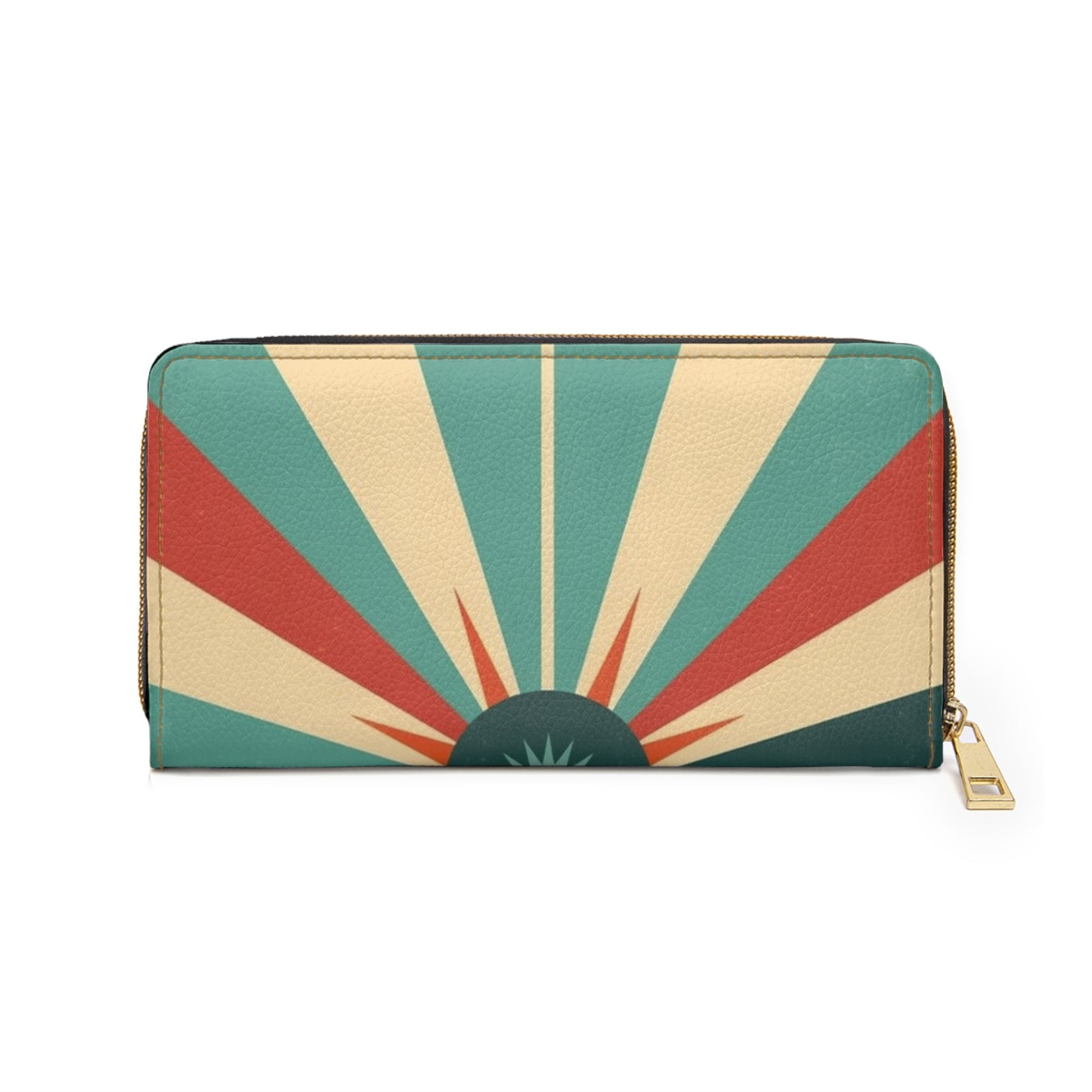 1960s Fashion Inspired Starburst Candy Colored Zipper Wallet