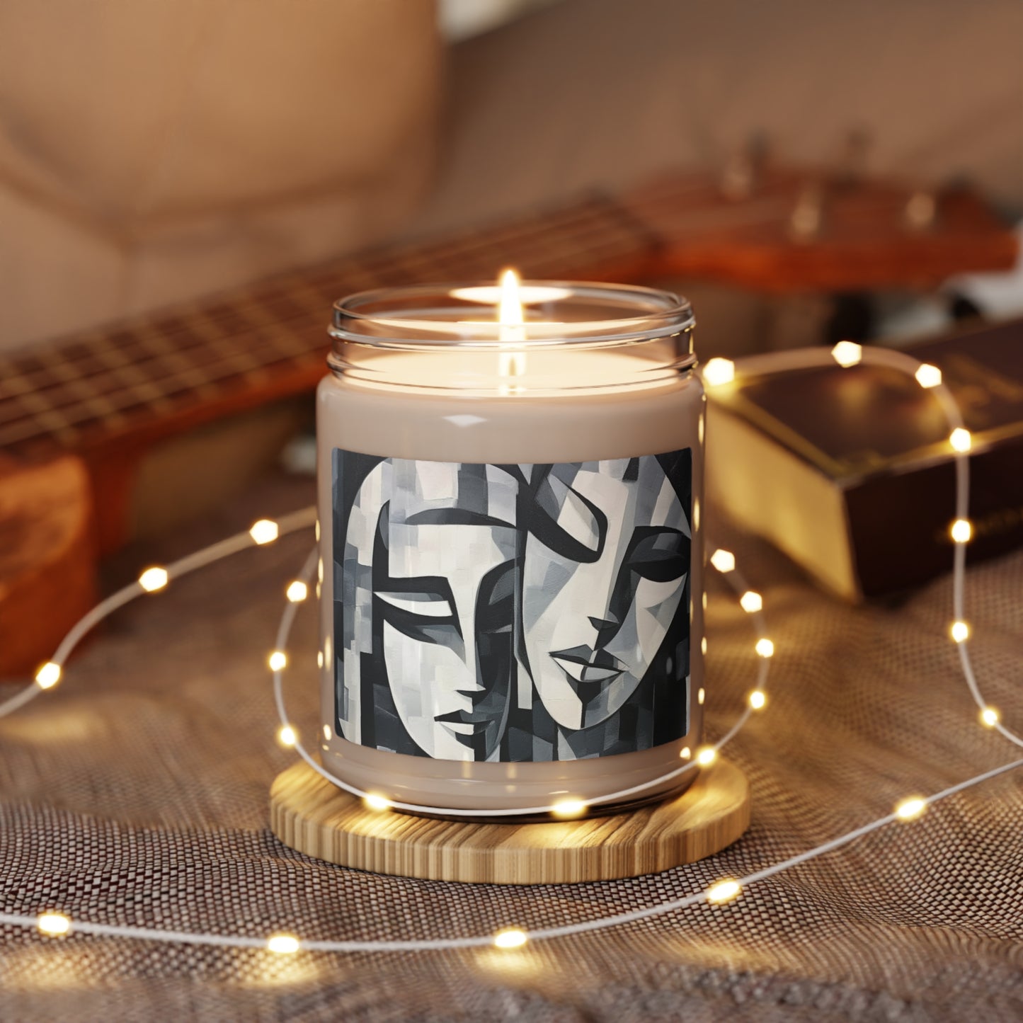 Abstract Oil Paint Scented Soy Candle: Cubist Artistry in a Portable Masterpiece