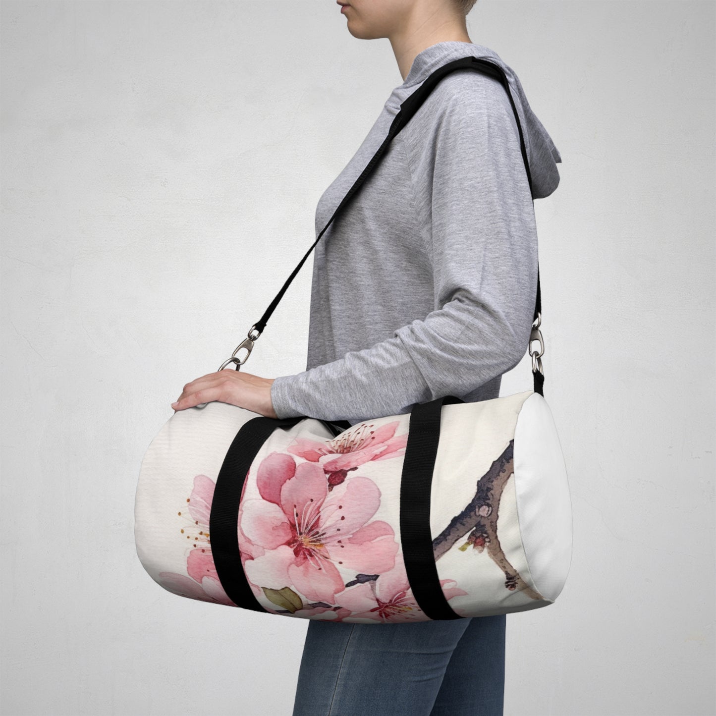Watercolor Cherry Blossom Duffel Bag