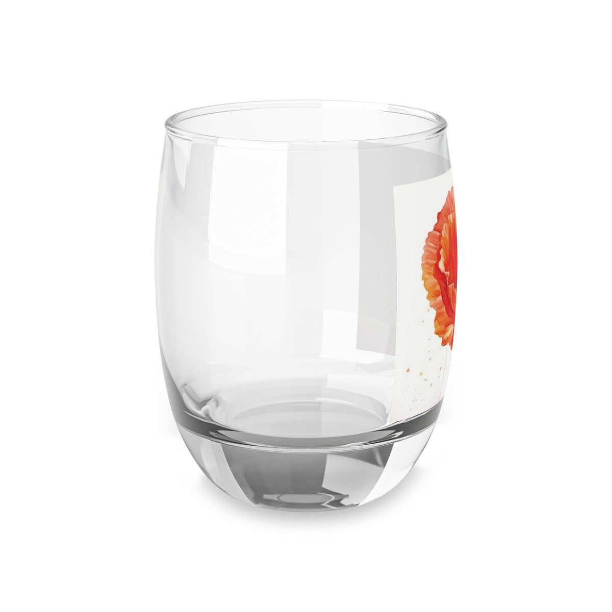 Watercolor Poppy Garden Whiskey Glass: Unleash the Beauty of Nature