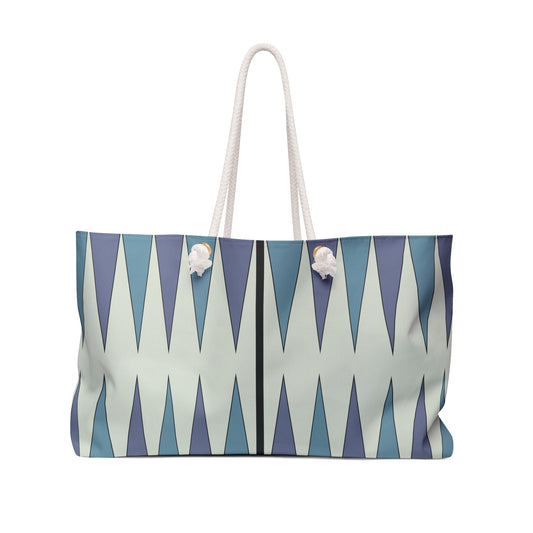 Stylish Geometric Weekender Bag for Travel, Gym, Beach, Yoga, Women - Backgammon