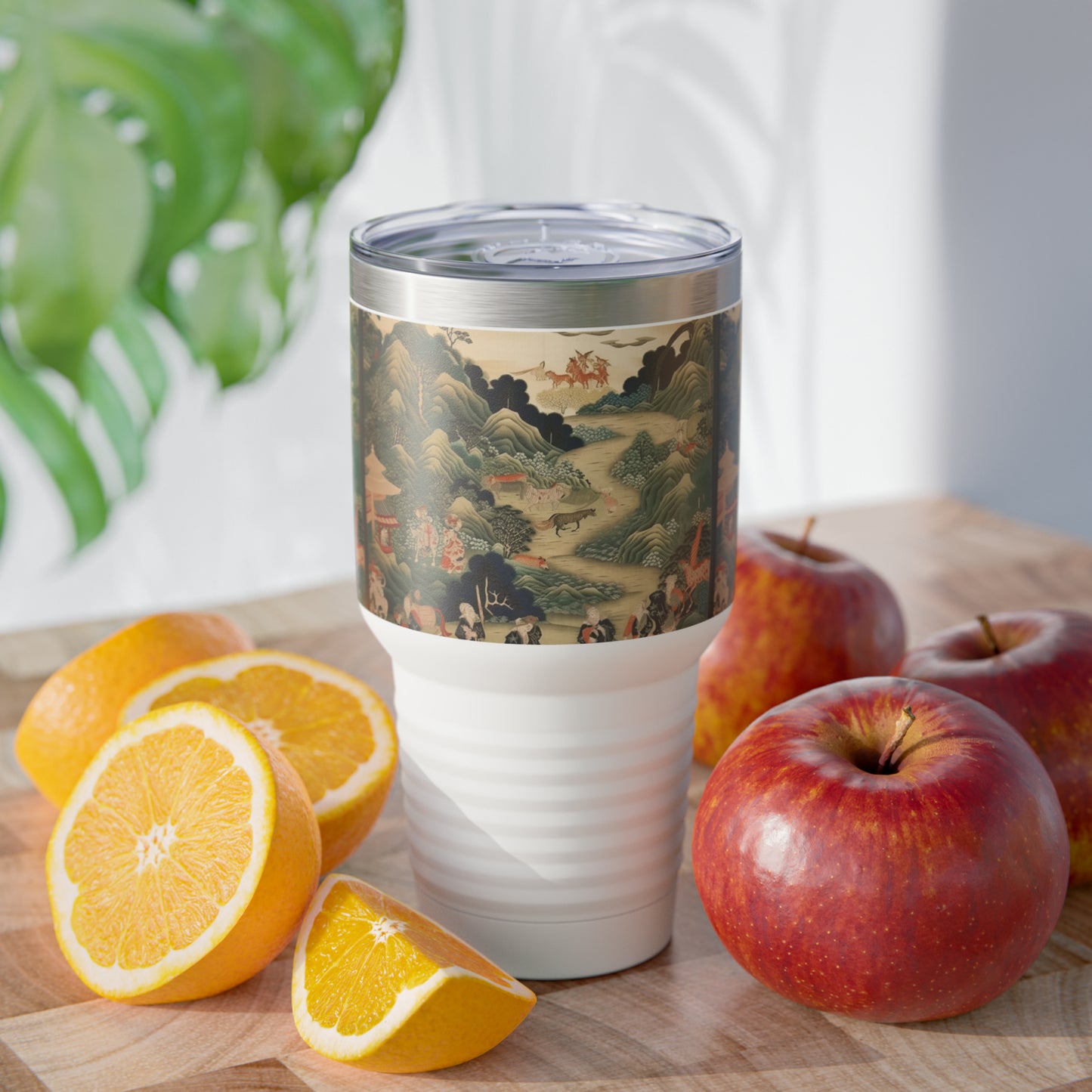 Artistic Splendor: Ringneck Tumbler Inspired by Japanese Tapestry