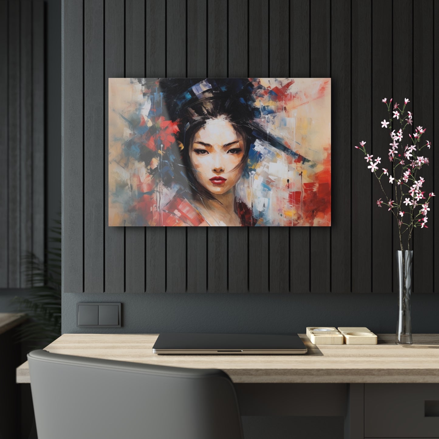 Abstract Geisha Art Acrylic Prints: Captivating Brushstrokes in a Japanese Aesthetic