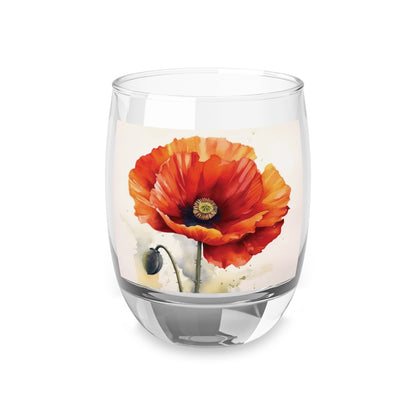 Stunning Poppy Flower Watercolor Whiskey Glass: A Blossoming Experience