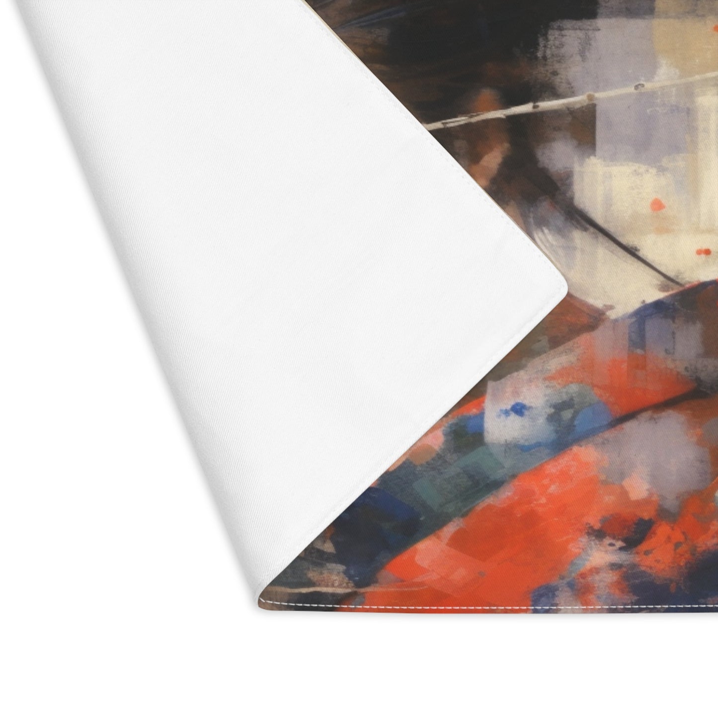 Japanese-Inspired Abstract Oil Painting Placemat: Celebrating Geisha Beauty
