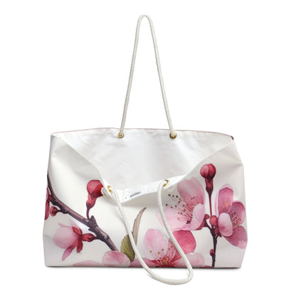 Artistic Flourish: Floral Watercolor Cherry Blossom Weekender Bag