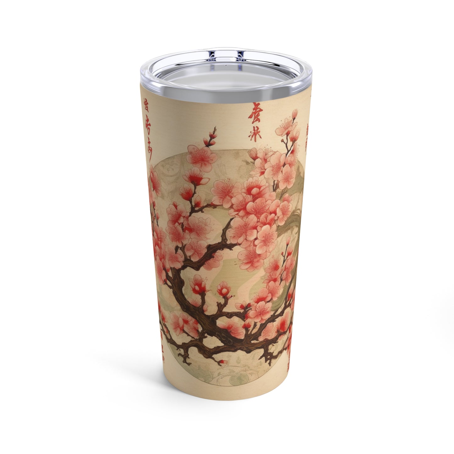 Whimsical Blossom Dreams: Tumbler with Delightful Flower Drawings and Cherry Blossoms
