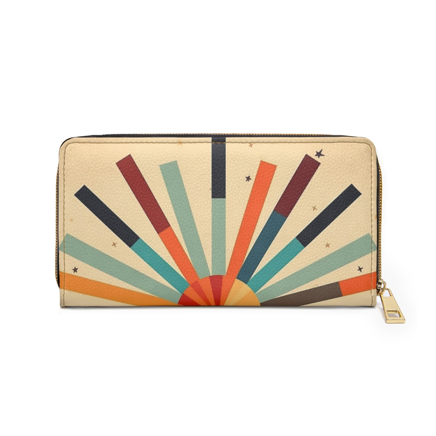 Midcentury Modern Starburst Candy Colored Zipper Wallet