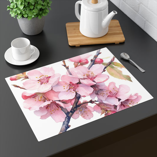 Whimsical Delight: Watercolor Cherry Blossom Tree Placemat