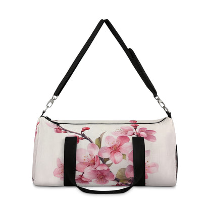 Artistic Flourish: Floral Watercolor Cherry Blossom Duffel Bag