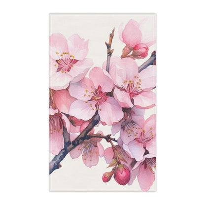 Whimsical Delight: Watercolor Cherry Blossom Tree Kitchen Towel