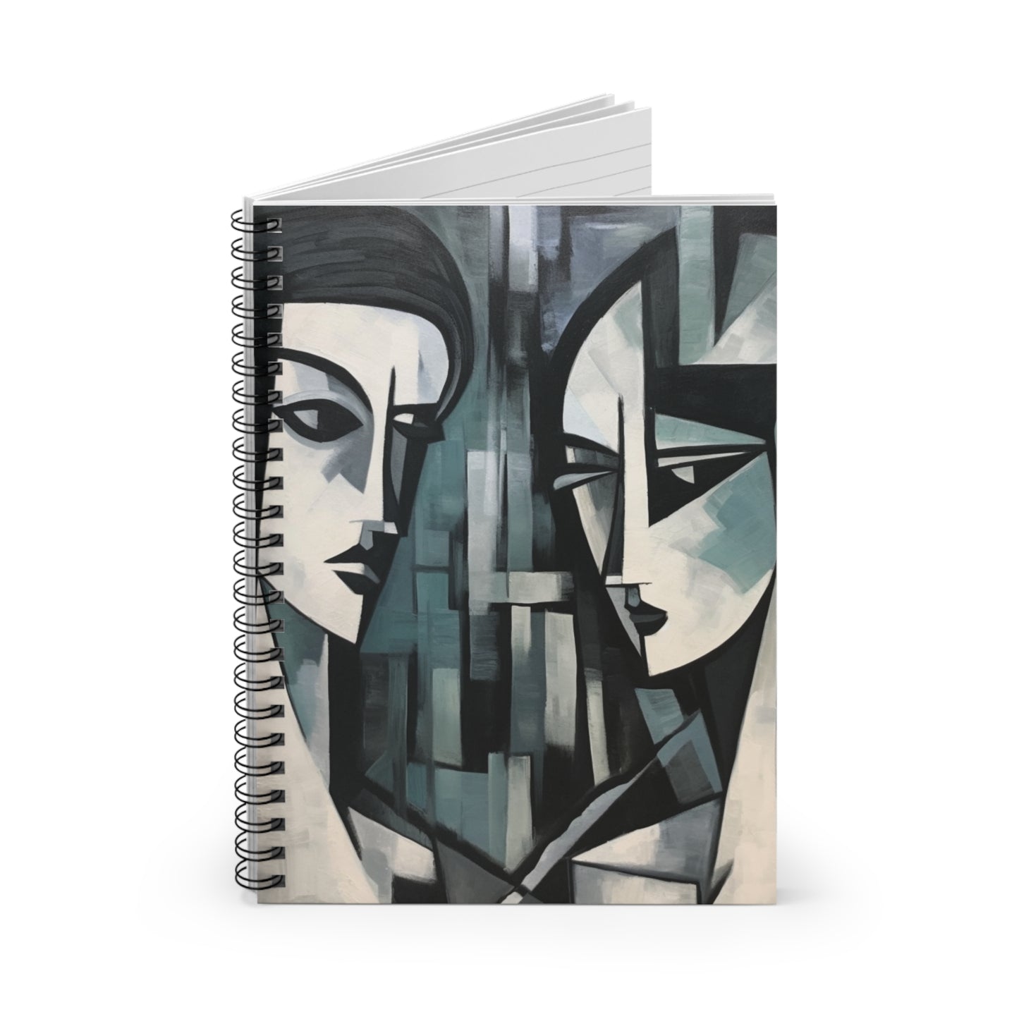 Cubist Woman Brush Strokes Spiral Notebook: Embrace the Abstract Fusion