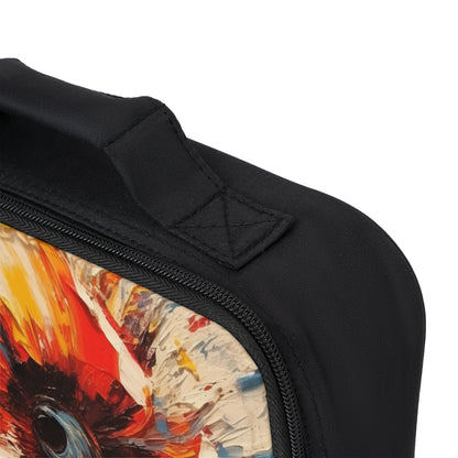Poppy Symphony: Lunch Bag with Abstract Floral Artwork