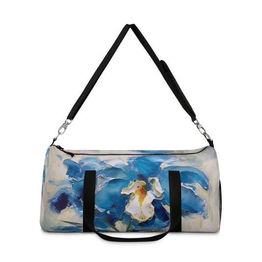 Embrace Artistic Expression with Blue Orchid Abstract Painting Duffel Bag