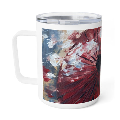 Abstract Japanese Umbrella Painting Insulated Coffee Mug: Unleashing Artistic Beauty