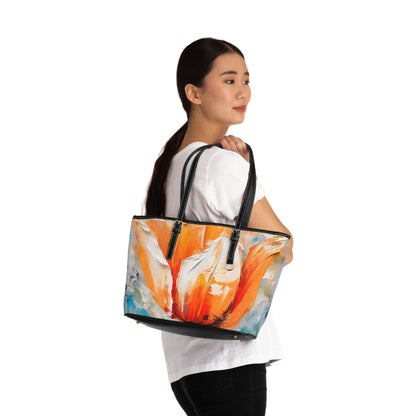 PU Leather Shoulder Bag with Vibrant Orange Tulip: Embrace the Beauty of Nature