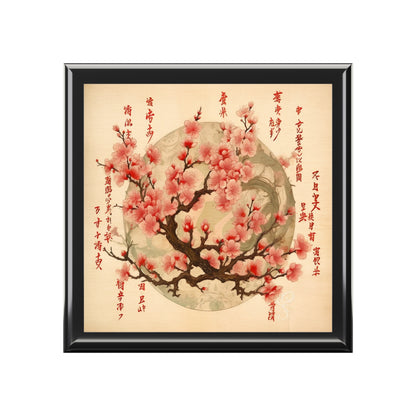 Whimsical Blossom Dreams: Jewelry Box with Delightful Flower Drawings and Cherry Blossoms