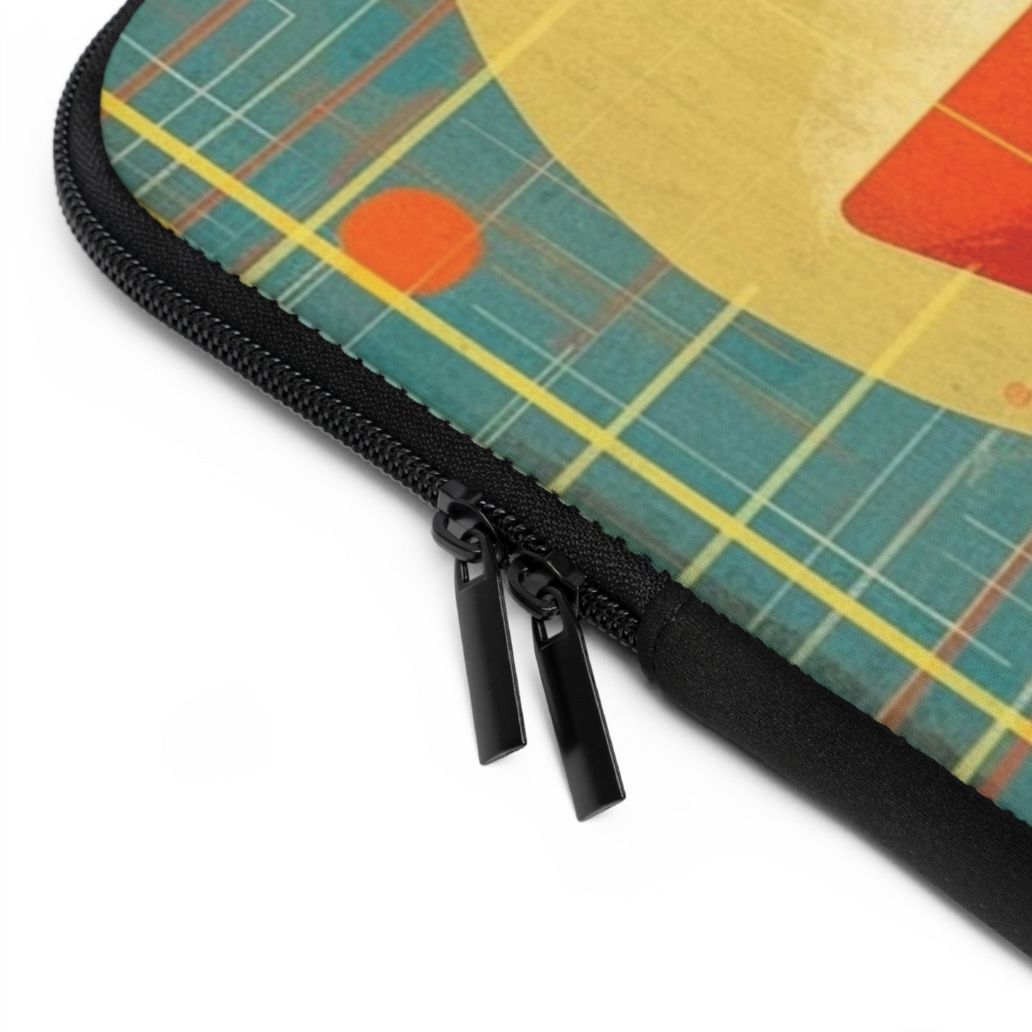 Abstract Cat Expressions: Modern Art-Inspired Midcentury Modern Laptop Sleeve with Timeless Atomic Age Design