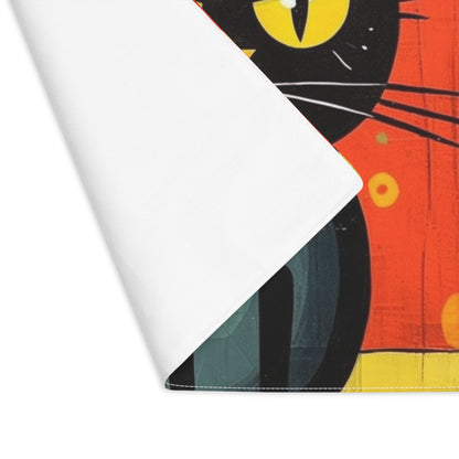 Fashionably Retro Feline: Midcentury Modern Placemat with a Vintage Cat-Inspired Flair