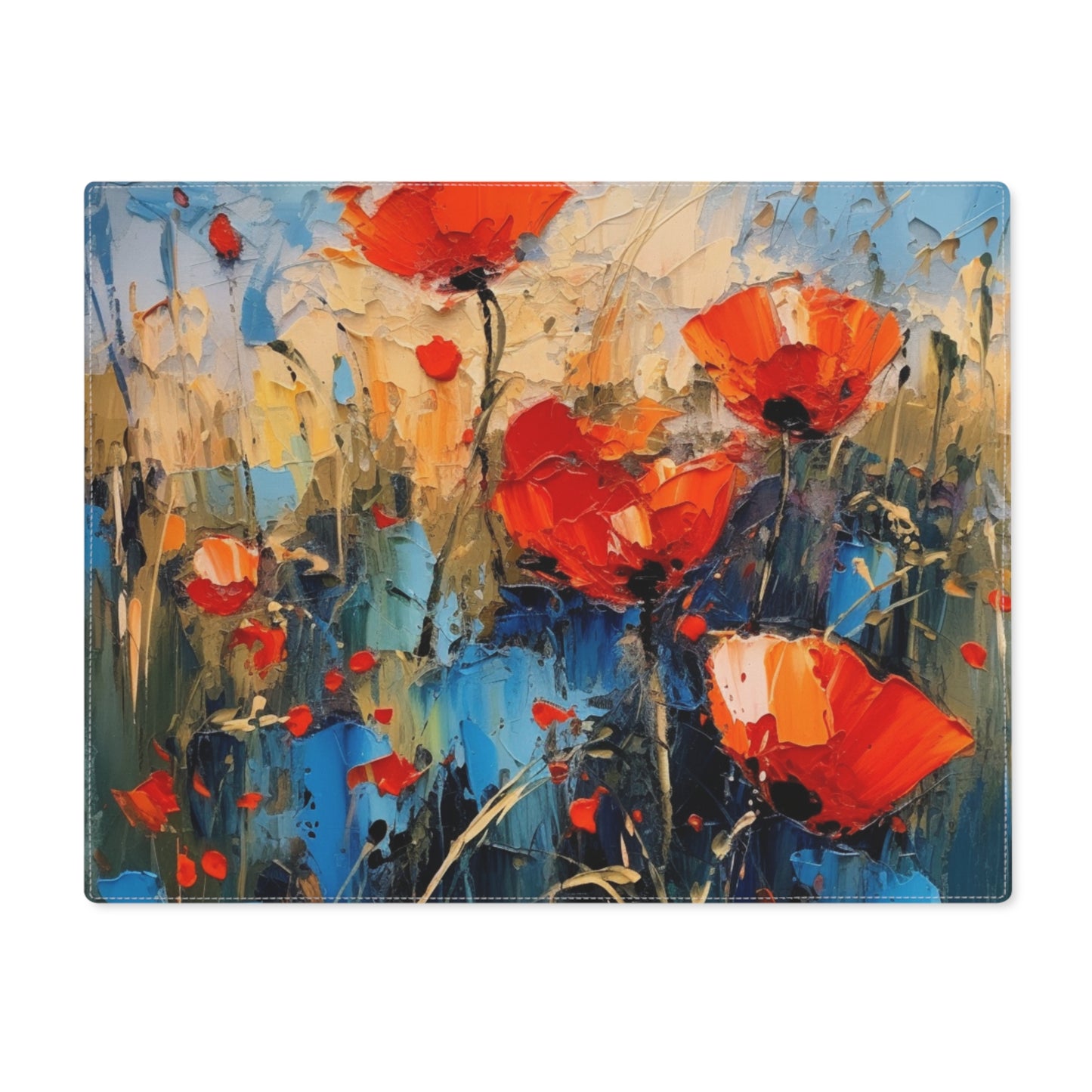 Placemat Paradise: Abstract Poppy Artwork and Flower Drawings