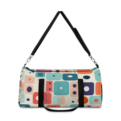 Retro Chic: Atomic Age-Inspired Duffel Bag with Midcentury Modern Design and 1960s Fashion