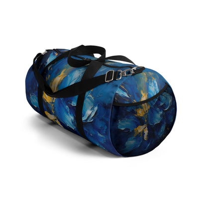 Abstract Wallpaper Duffel Bag: Immersive Floral Beauty with Blue Orchid Motif