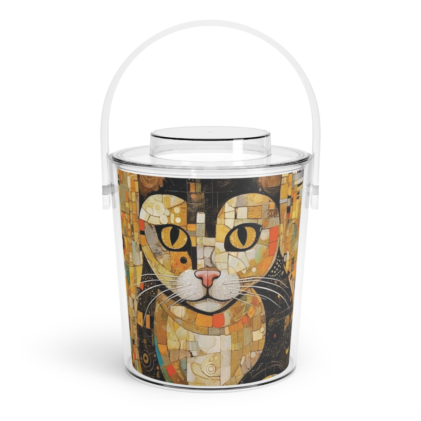 Modern Art Fusion: Vienna Secession Ice Bucket with Tongs