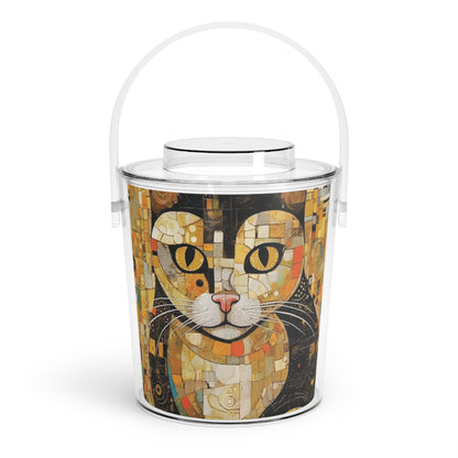Modern Art Fusion: Vienna Secession Ice Bucket with Tongs