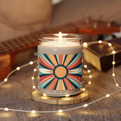 Chic Starburst Simplicity: Minimalist Home Decor Soy Candle in Candy Colors